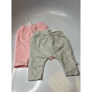 Honest Baby Pants Kids 0-3M Pink Gray Excellent Organic Cotton Harem Jogger Set
